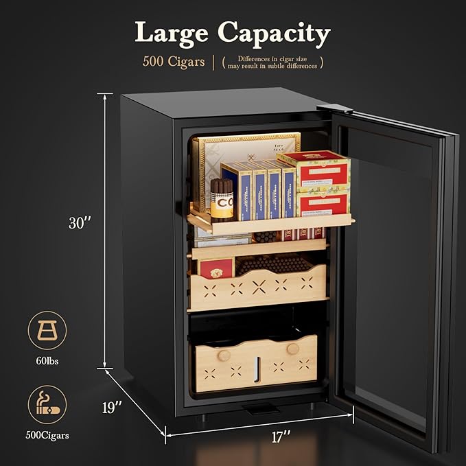 65L Electric Cigar Humidor, Intelligent Temperature & Humidity Control - Image 2