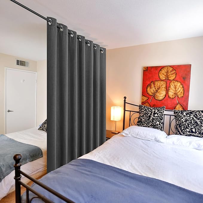 MYSKY HOME Dark Grey Sliding Door Curtains - Image 2