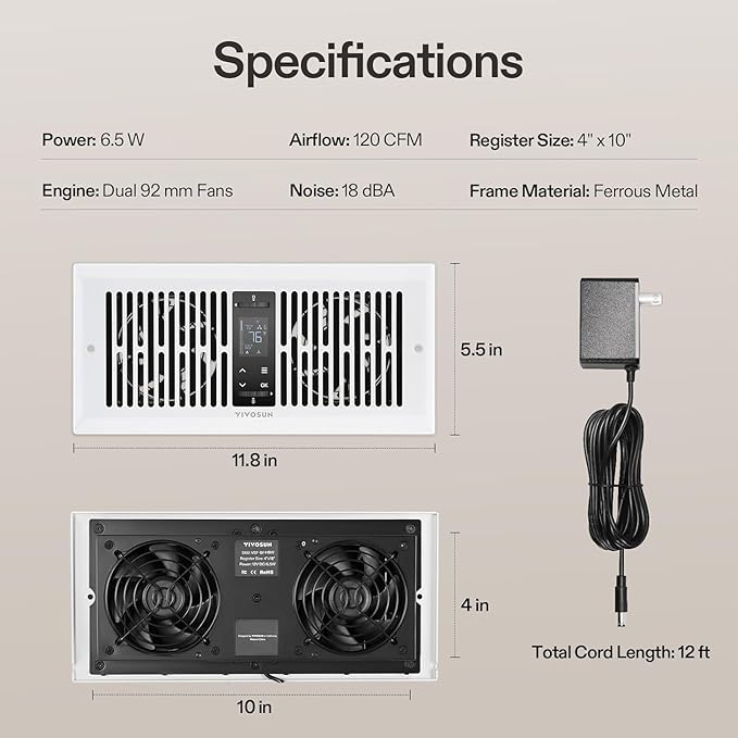 VIVOSUN Quiet Register Booster Fan - Image 8