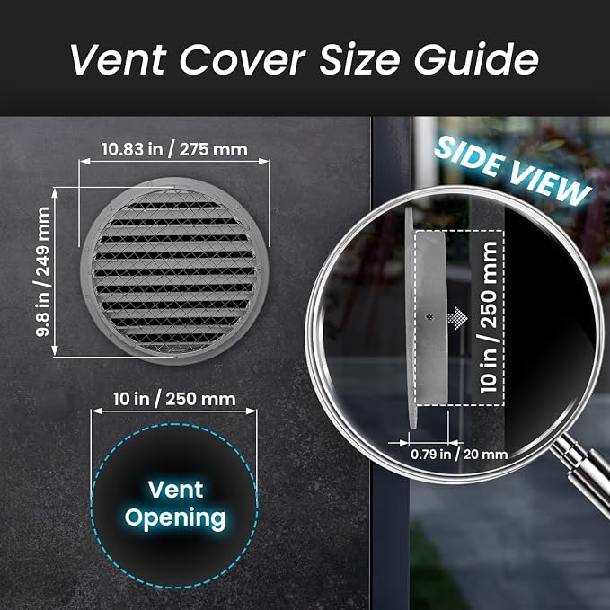 Repa Market 10 Inch Heavy-Duty White Aluminum Alloy Gable Vent - Image 2