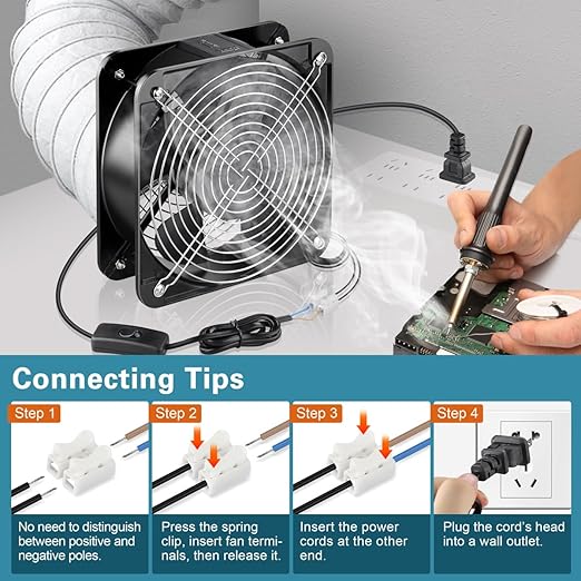 GDSTIME AXIAL Fan 20060, 110V 120V AC 200mm x 200mm x 60mm Heavy Duty - Image 6