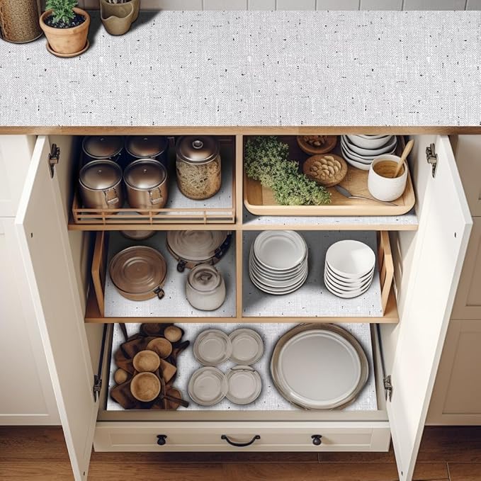 12inx60in Gray Shelf Liner for Kitchen Cabinets Non Adhesive Kitchen Drawer - Image 5