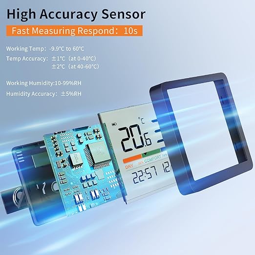 NOKLEAD Hygrometer Indoor Thermometer, Desktop Digital Thermometer - Image 4