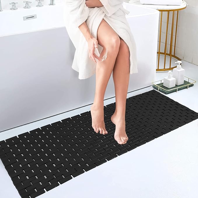 Bambo Bath Mat Bathroom Runner Long Large Rugs Floor Wood Shower Bathtub by Fovlaurs