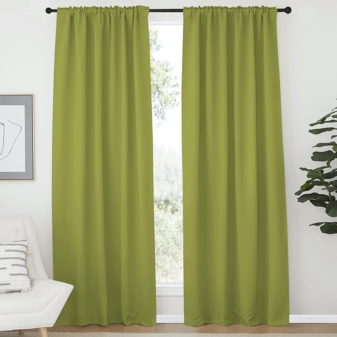 NICETOWN Green Curtains Blackout Drape Panels - Image 2
