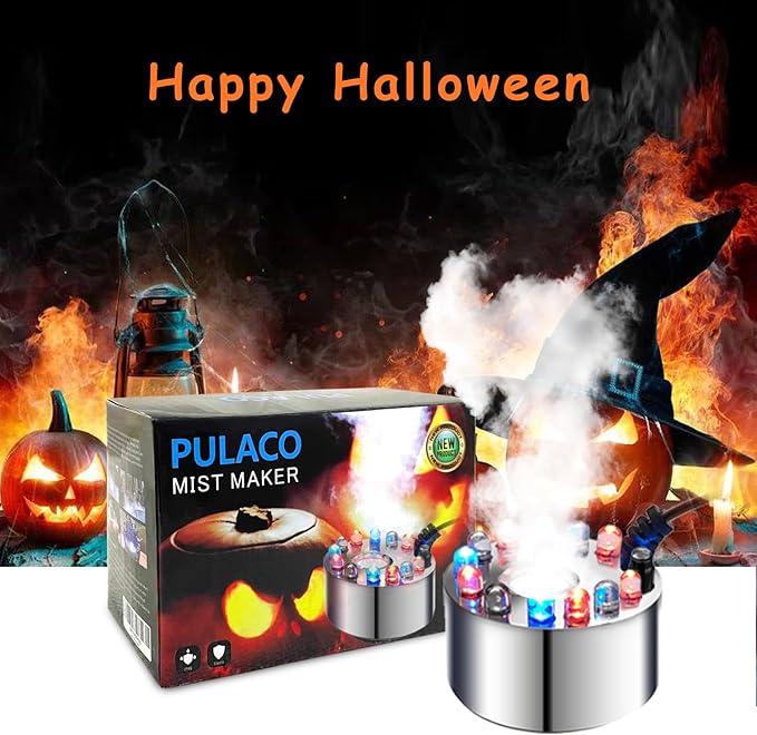 PULACO Mist Maker, 12 LED Mister Fogger Water Fountain Pond Fog Machine - Image 2