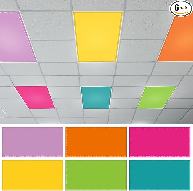 QOUBAI 6PCS Fluorescent Light Covers, 4x2 Feet Magnetic Light Cover Fluorescent by QOUBAI