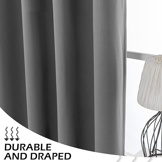 MYSKY HOME Dark Grey Sliding Door Curtains - Image 7