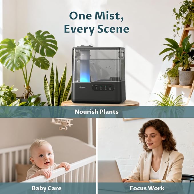 BREEZOME 5L Humidifiers for Bedroom Large Room, 36H Top Fill Cool Mist - Image 9