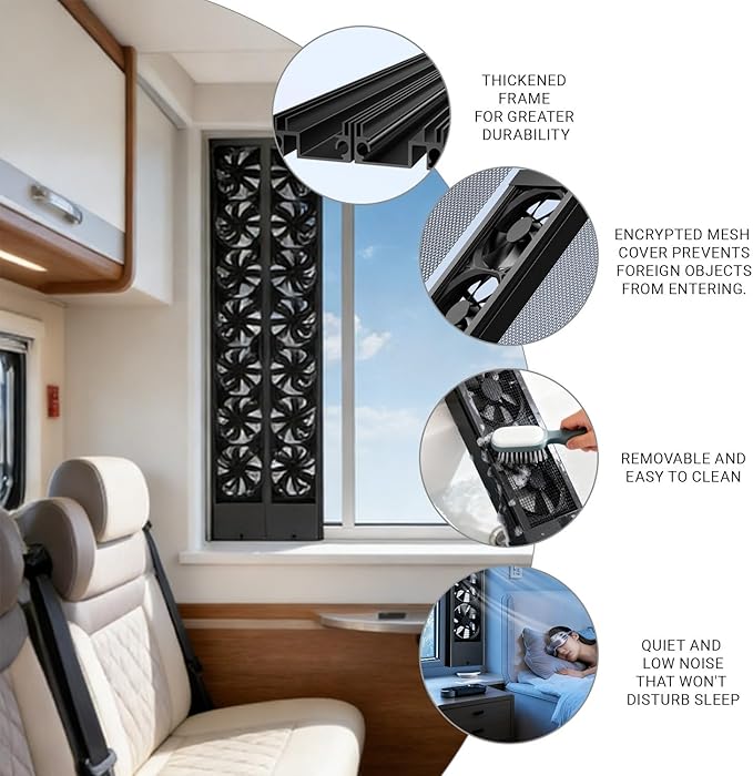 Vertical Window Exhaust Fan for Sliding Windows 5CM Retractable, Adjustable - Image 6