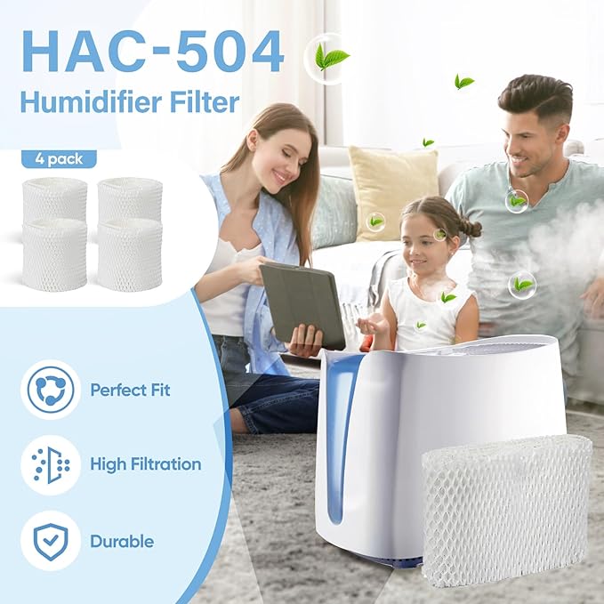 4 Pack HAC-504 Humidifier Wicking Filter Compatible - Image 5