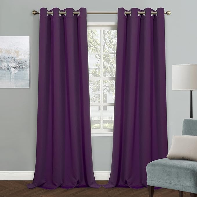 MYSKY HOME Blackout Curtain for Bedroom, Grommet Room Darkening Curtain by MYSKYHOME