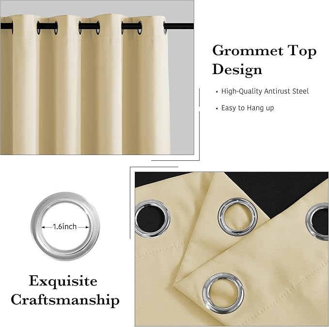 RYB HOME 100% Blackout Door Curtain - Image 7