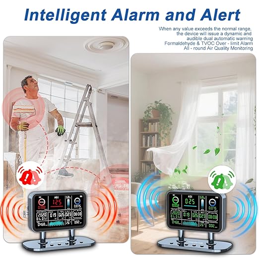 Air Quality Monitor Indoor, 16 in 1 Smart Air Quality Monitor 6" Indoor Air - Image 5