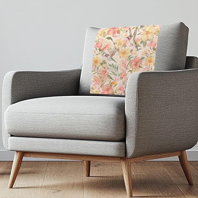 Hummingbird Lily Headrest Cover by Unknown
