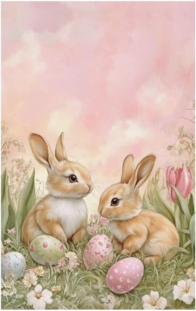 Easter Bunny Recliner Chair Protector Non-Slip Headrest Cover - Image 6