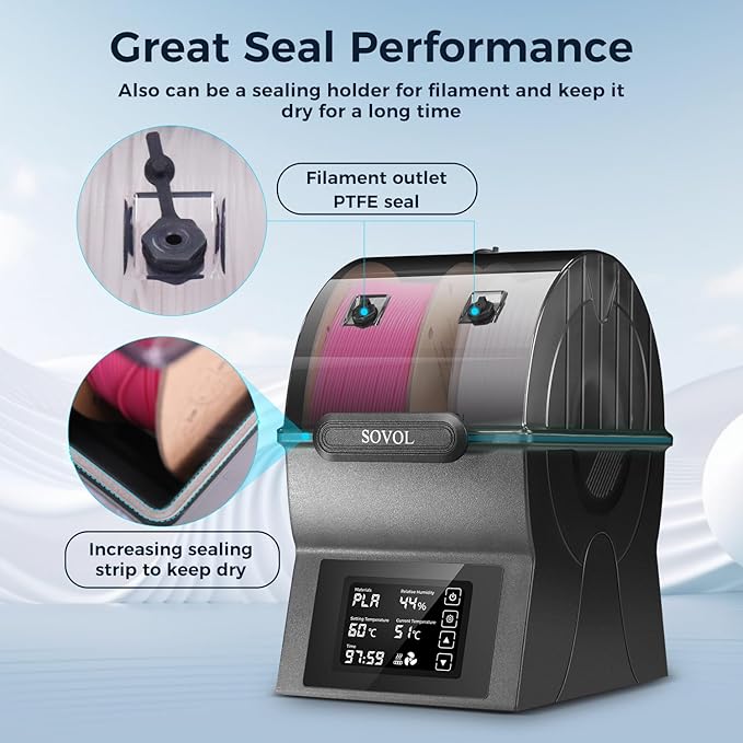 Sovol Filament Dryer, SH02 Dry Box Filament Sealed Storage Box 3D Printer Spool - Image 3