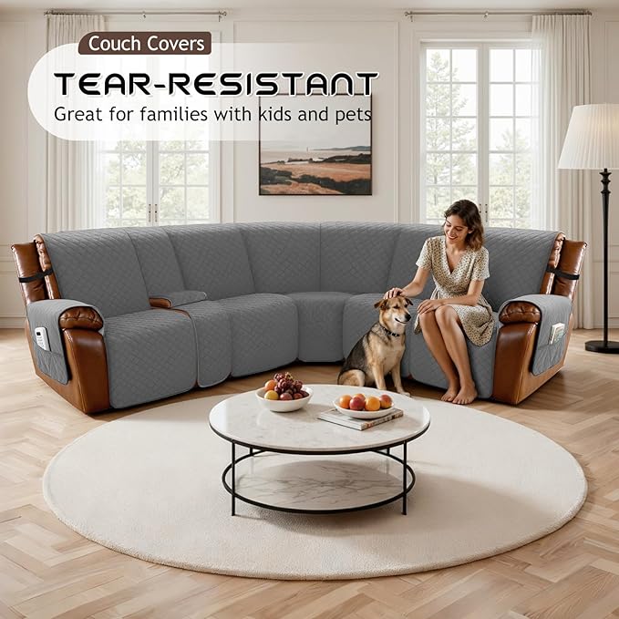 Arfntevss Recliner Sectional Couch Covers - Image 5