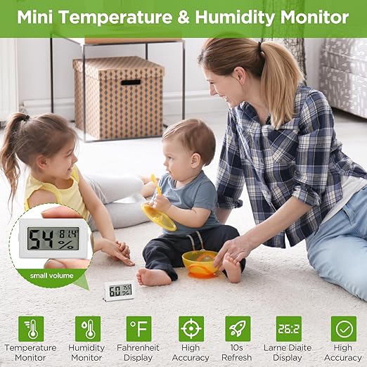 12 Pack Mini Hygrometer Digital Electronic Temperature Humidity Meters Gauge - Image 2