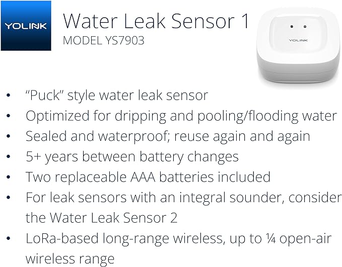 YoLink Water Leak Detector, 1/4 Mile World's Longest Range, Wireless Smart - Image 2