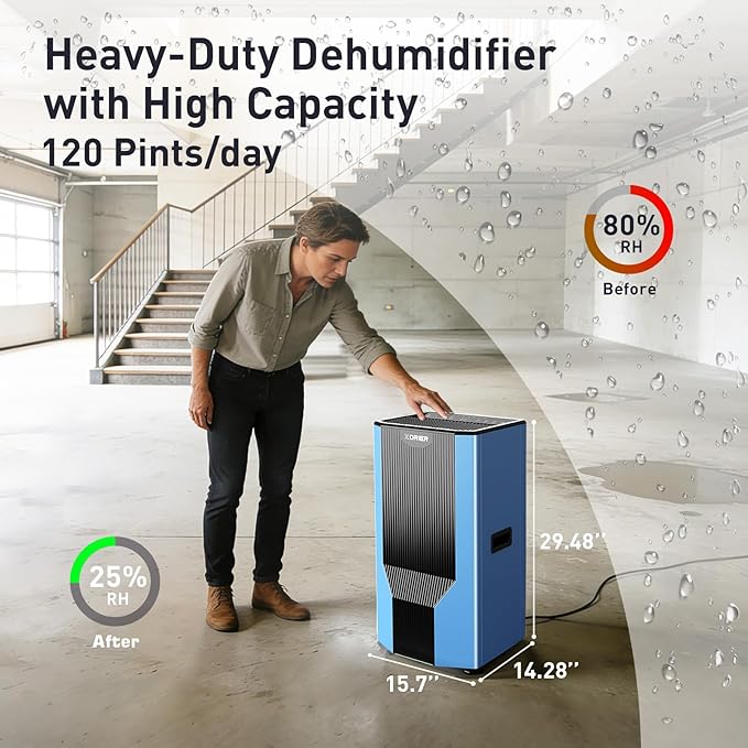 120 Pints Dehumidifier with Pump and Drain Hose - Image 5