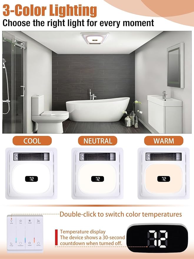 4 In1 Bathroom Exhaust Fan - Image 2