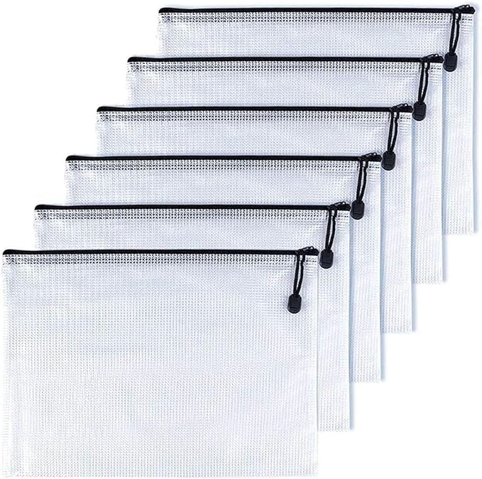 Oaimyy-B8, Mesh Zipper Pouch Document Folders Bag Plastic Zip File Folders by Oaimyy