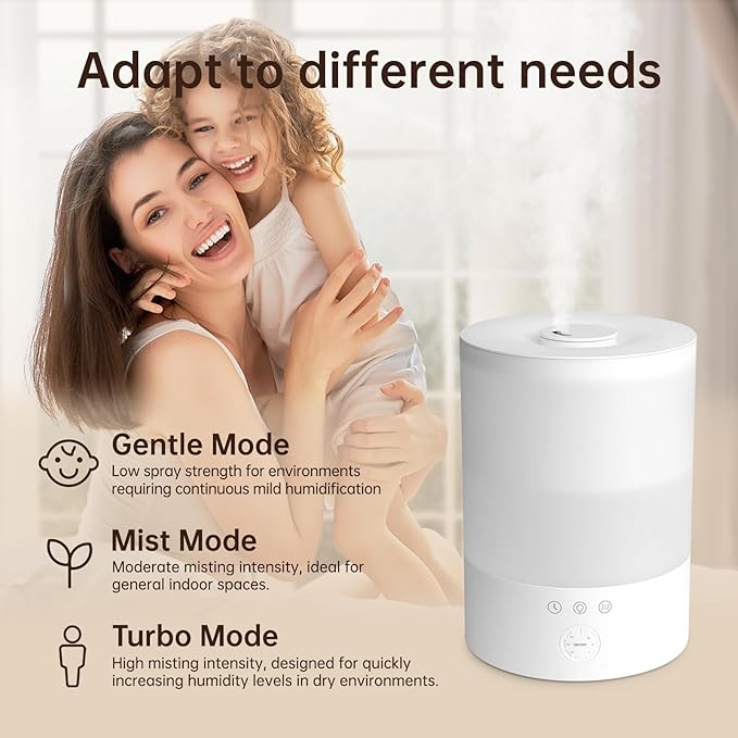YOGIN Humidifiers for Bedroom Large room, Top fill 2.5L Ultrasonic cool mist - Image 3