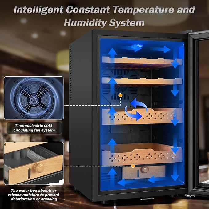 Electric Humidor-70L Cooling & Heating Humidor Smart Touch Control Humidity & - Image 4