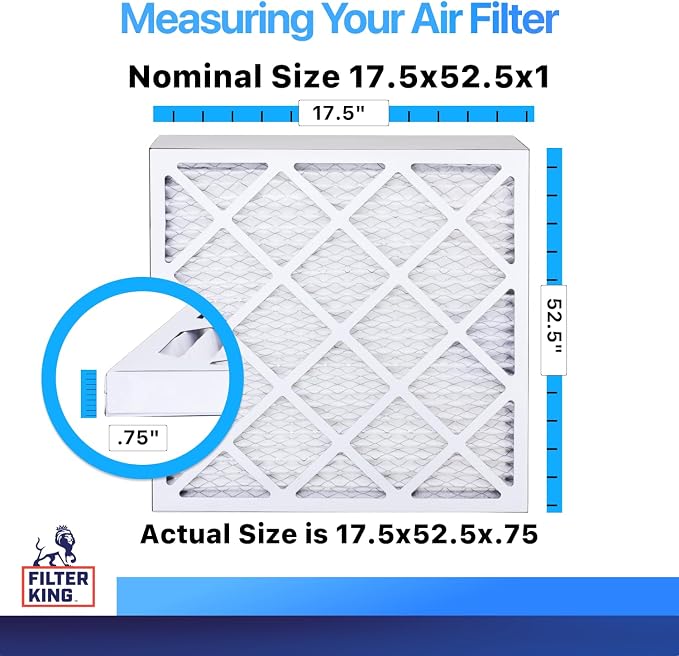 Filter King 17.5x52.5x1 Air Filter | 4-PACK | MERV 8 HVAC Pleated A/C Furnace - Image 2