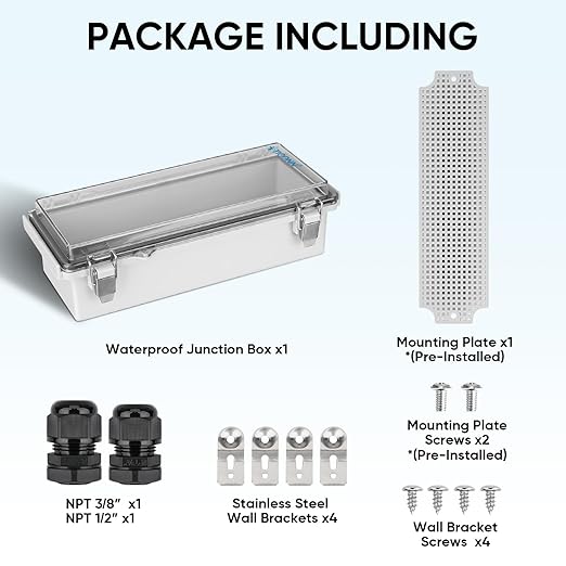 TICONN Outdoor Electrical Box Waterproof, Junction Box IP67 ABS Plastic - Image 6
