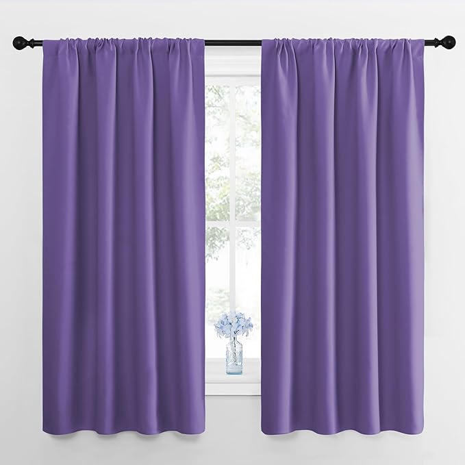 NICETOWN Blackout Curtains for Living Room, Lilac Purple, 2 Panels, 42 by 63 by NICETOWN