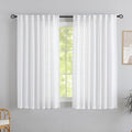 DONREN White Linen Back Tab Curtains 72 Inches Long 2 Panels by DONREN