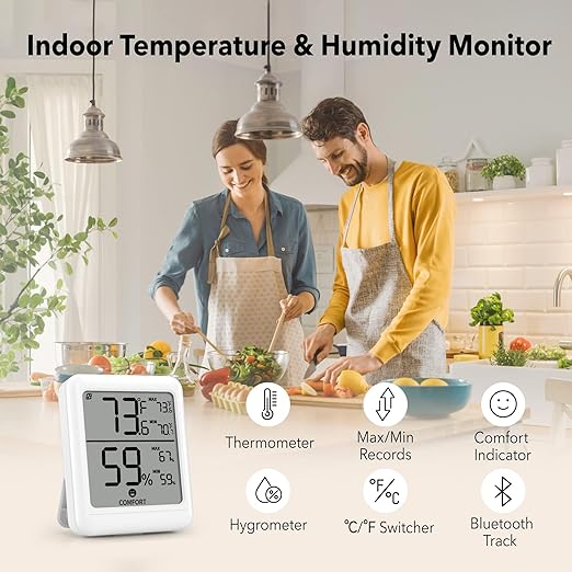 BN-LINK Bluetooth Hygrometer Thermometer, Indoor Temperature Humidity Monitors - Image 2