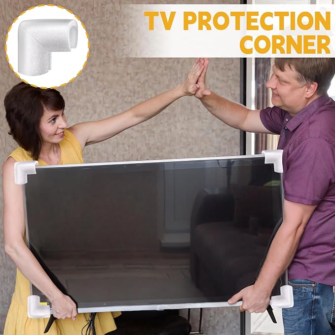 24 Pcs Foam Corner Protectors for Shipping, L-Shaped Edge Guards for TV Moving - Image 6