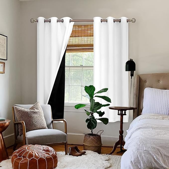 BGment White Blackout Curtains 63 Inch Long - Image 2