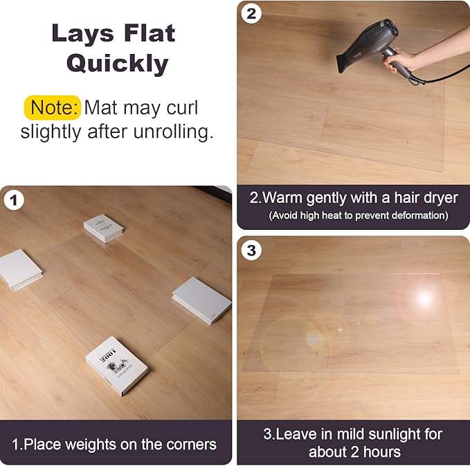 3'×3' Frosted Clear Waterproof Area Mat - Image 5