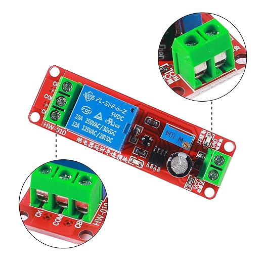 Dorhea 6PCS NE555 DC 5V Delay Timer Relay Switch Module Adjustable 0-10 Seconds - Image 3