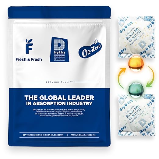 Dry & Dry 50 Gram Orange Indicating Silica Gel Packets Desiccants by DryDry
