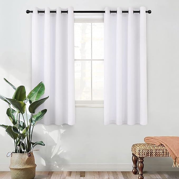MYSKY HOME White Curtains Bedroom Curtains 63 inch Length Grommet Room - Image 8