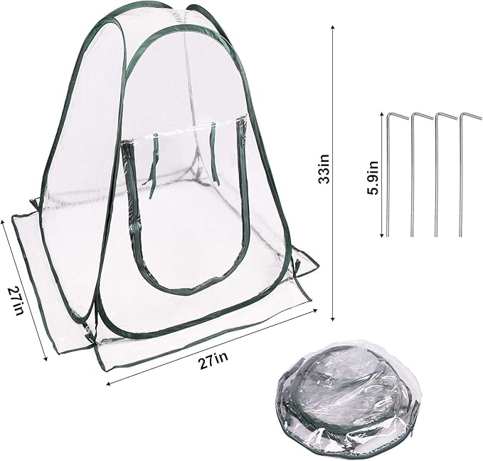 Pop up Greenhouse Cover, Transparent PVC Mini Small Grow Plant House Tent - Image 2
