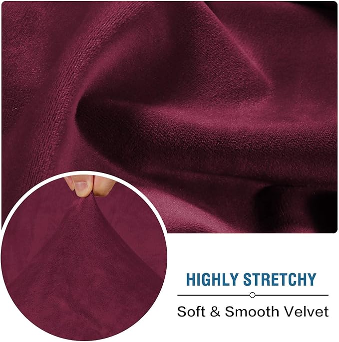 H.VERSAILTEX Velvet Stretch Couch Cushion Cover Plush Cushion Slipcover - Image 5