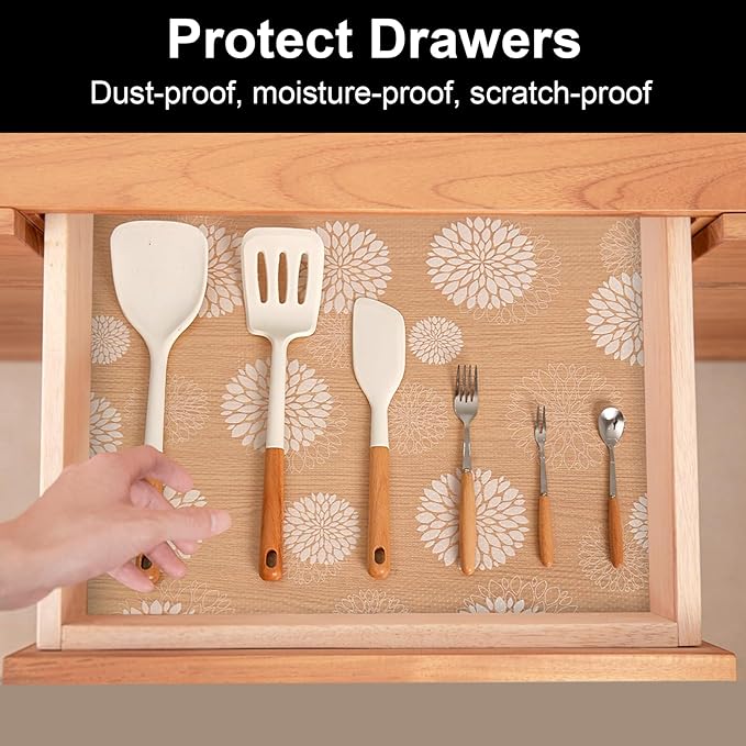 Cooyes Shelf and Drawer Liners for Kitchen Cabinets, Non Adhesive Cabinet Liner - Image 2