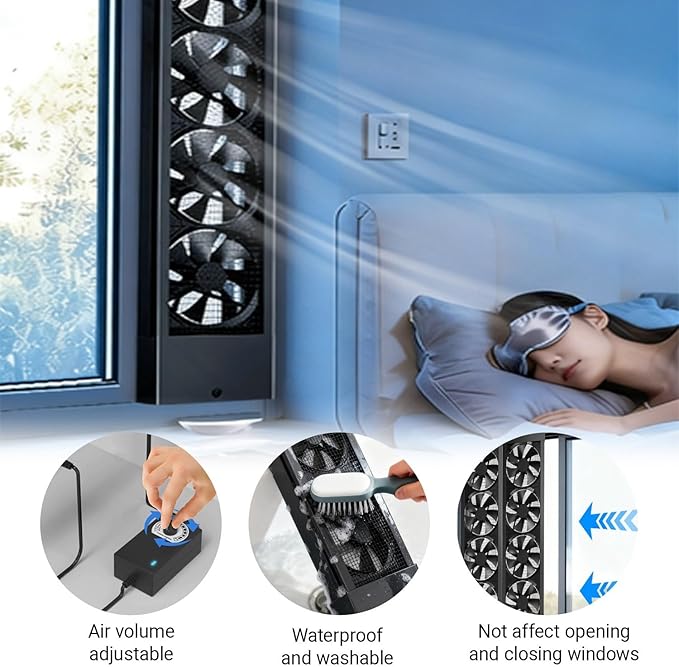 Vertical Window Exhaust Fan for Sliding Windows, Retractable Window Exhaust Fan - Image 6