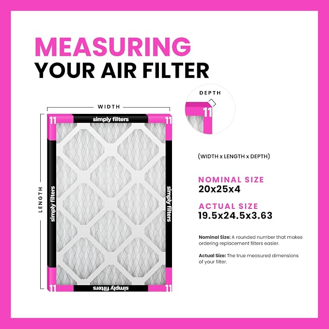 Simply 20x25x4 Air Filter, MERV 11, 6 Pack, Furnace Air Filter - Image 2