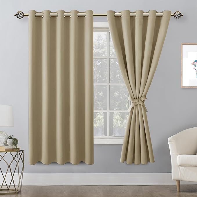 Hiasan Blackout Curtains for Bedroom, 60 x 63 Inches Length - Image 2