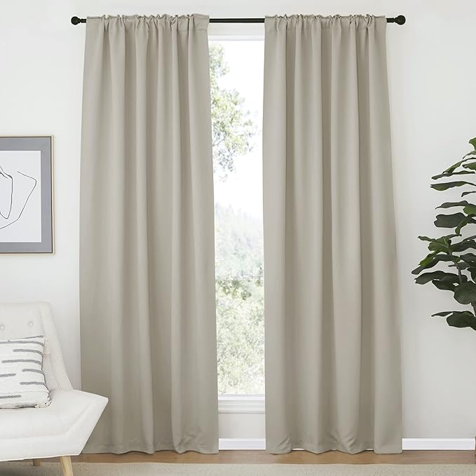 NICETOWN Living Room Room Darkening Curtains, Soft and Smooth Fabric Draperies - Image 2