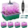 Seed Starter Tray with Plant Light, 4 Pack Grow Lights by Qoolife-US