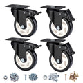 Caster Wheels - 4 Inch Casters Set of 4 Heavy Duty, BOSGEOT Locking Industrial by BOSGEOT