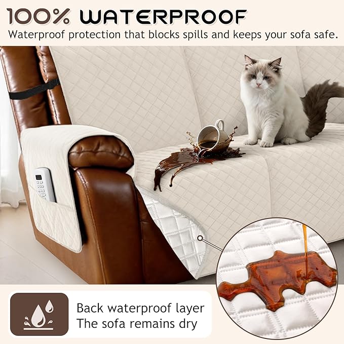 Arfntevss Waterproof Recliner Sectional Couch Covers - Image 2